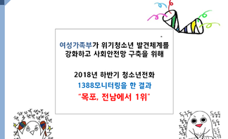 2018년 하반기 1388청소년전화 모니터링 전남에서 1등