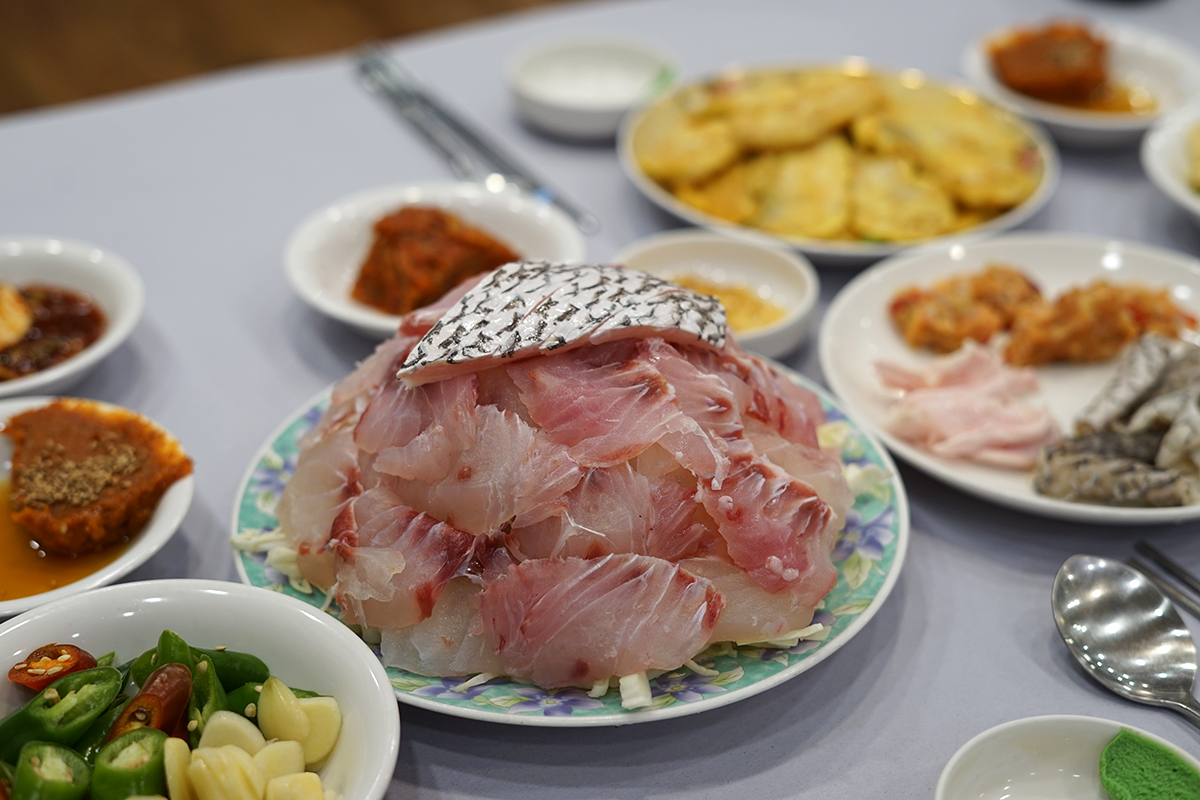민어회